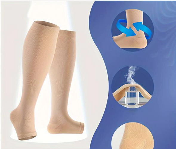 Chaussettes de compression à fermeture éclair