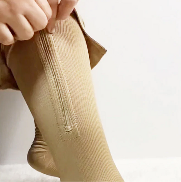 Chaussettes de compression à fermeture éclair