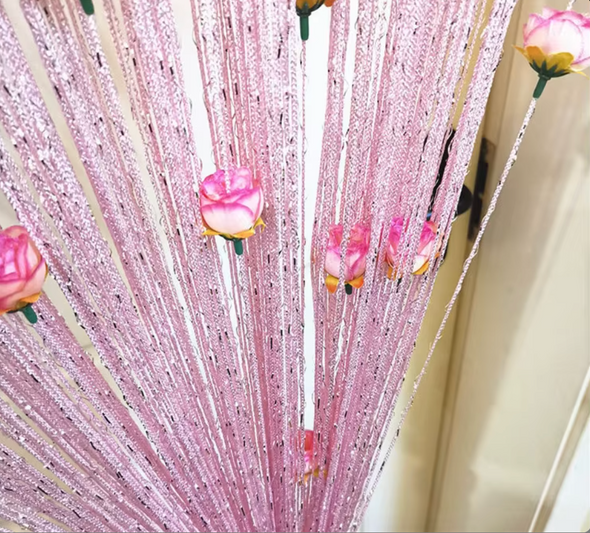 Rideau à fleurs roses-2024 2m / 1m