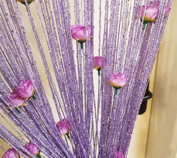 Rideau à fleurs roses-2024 2m / 1m