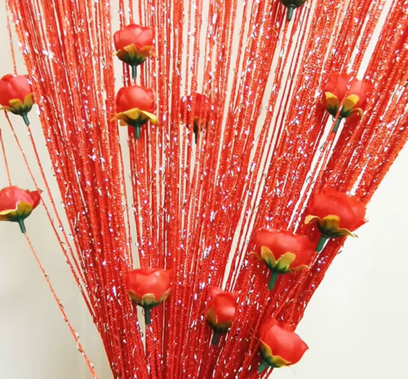 Rideau à fleurs roses-2024 2m / 1m