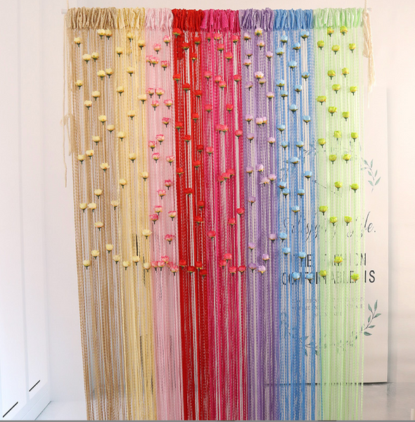 Rideau à fleurs roses-2024 2m / 1m