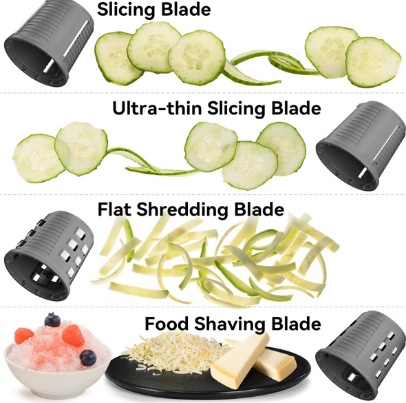 Coupe-Légumes Électrique Sans Fil  – 4 Lames Multifonctions, Portable & Rechargeable