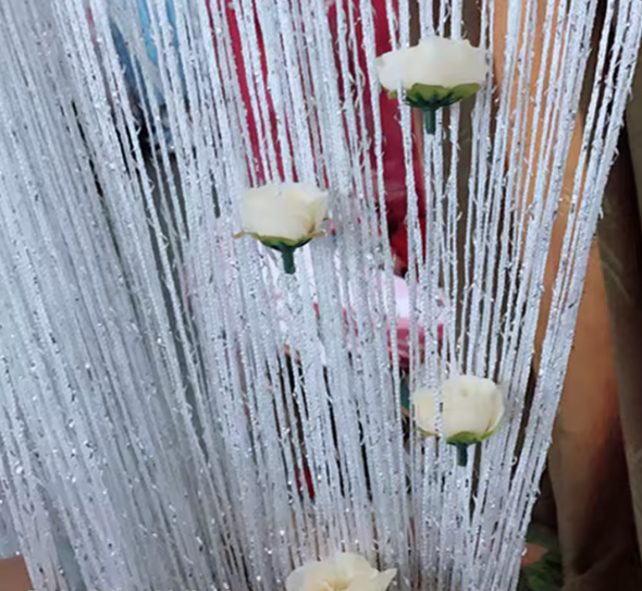 Rideau à fleurs roses-2024 2m / 1m