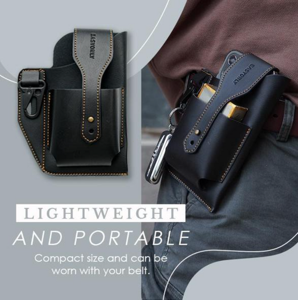 Pochette de ceinture 100% cuir avec porte-clés