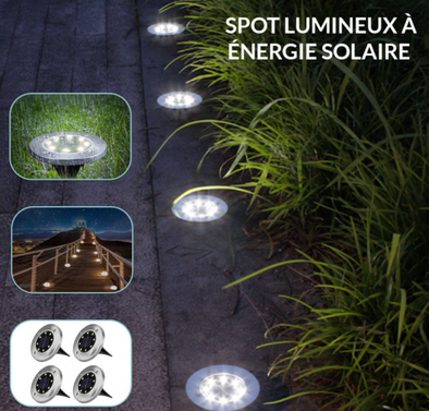 Spot Lumineux Étanche À Énergie Solaire - Pack De 4 Pièces