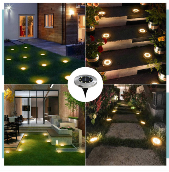 Spot Lumineux Étanche À Énergie Solaire - Pack De 4 Pièces