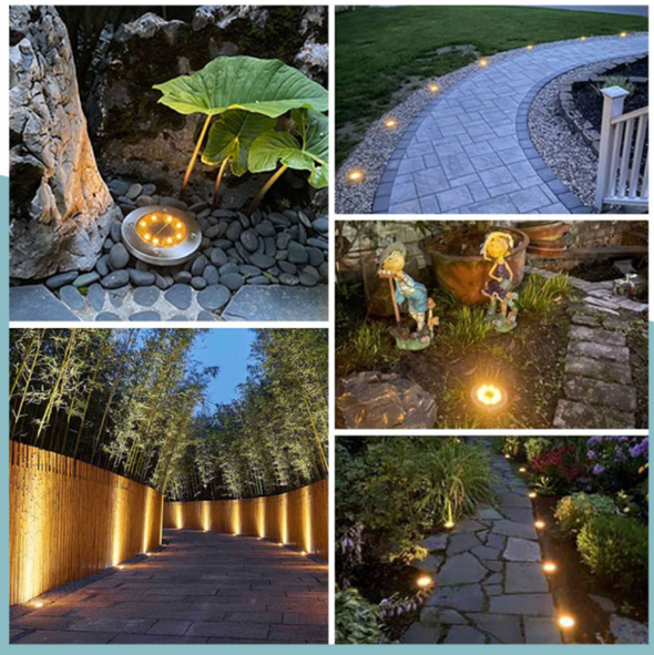 Spot Lumineux Étanche À Énergie Solaire - Pack De 4 Pièces